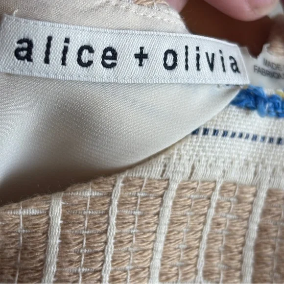 ALICE + OLIVIA Coley Textured Sleeveless A-Line Mini Dress Size 4 - Picture 9 of 12